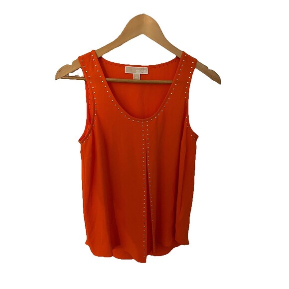 MICHAEL Michael Kors Women's Orange T-Back High-Low Hem Active Blouse Top XS - Picture 1 of 6